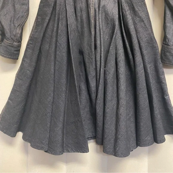 Vintage Omo Norma Kamali Women’s Dress Size 10 Dark Wash Denim Designer Luxury - Picture 9 of 14